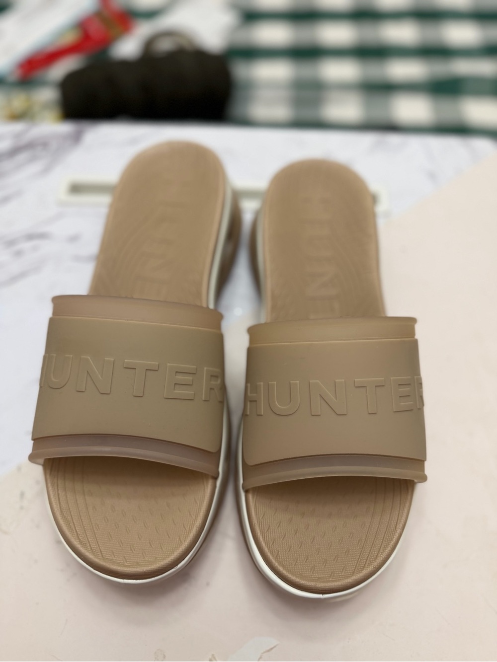 Hunter Women's Taupe Slide Sandals